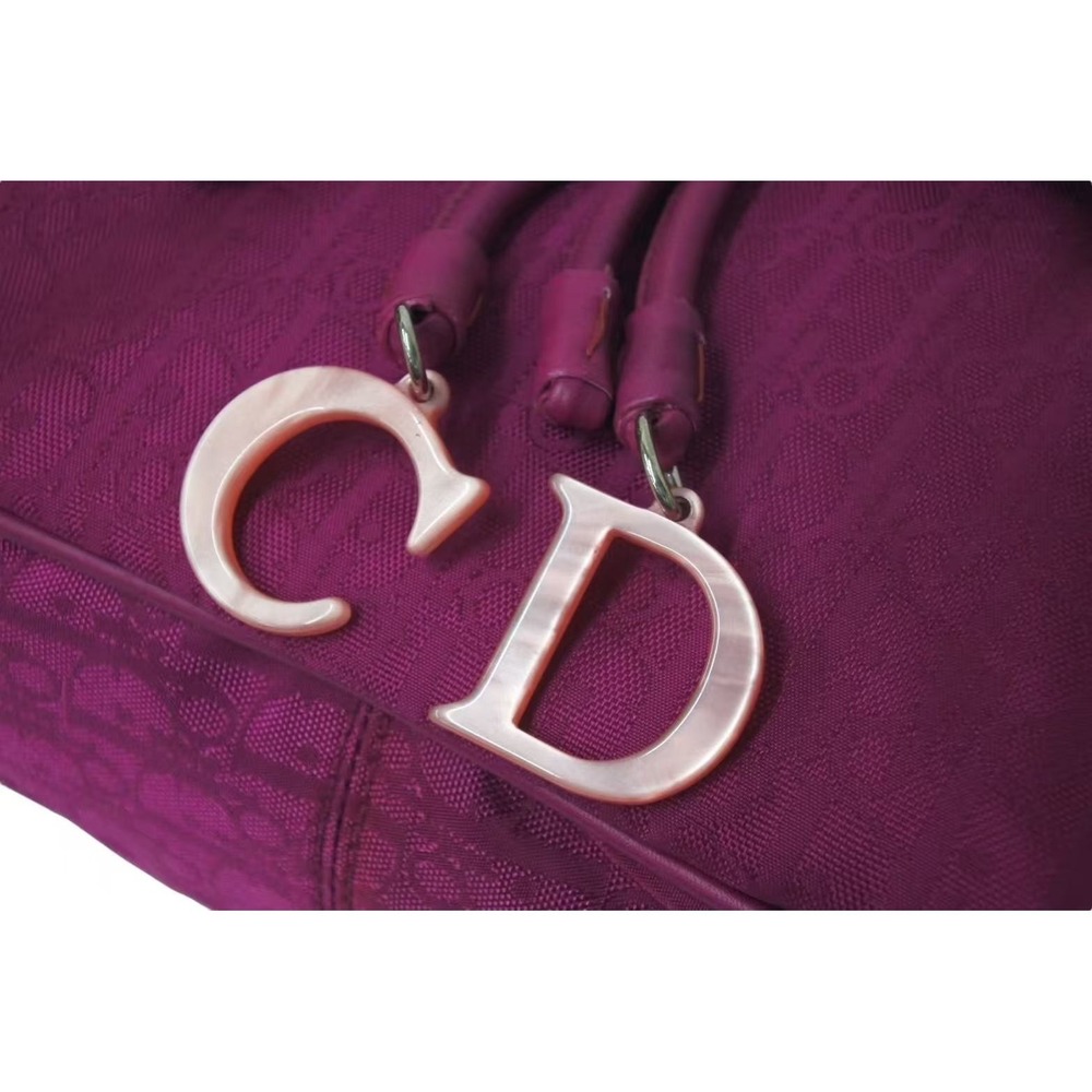 Christian Dior Trotter handbag purple pink leather jacquard - Picture 5 of 10